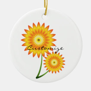 Two Sunflower Plant Thunder_Cove Ceramic Ornament