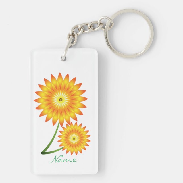 Two Sunflower Plant Thunder_Cove Keychain (Back)