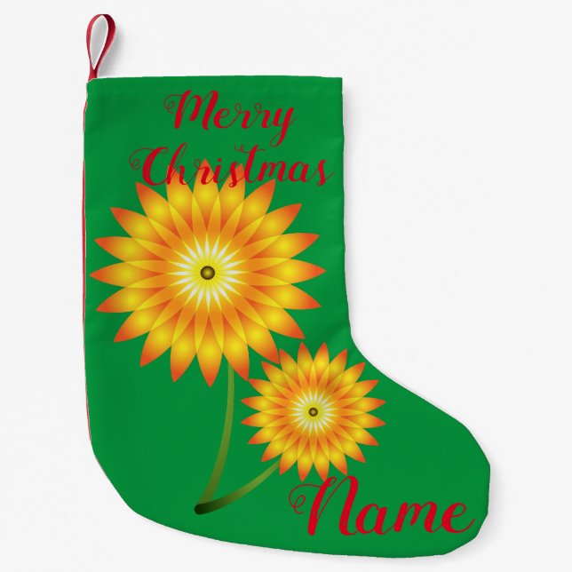 Two Sunflower Plants Thunder_Cove Small Christmas Stocking (Front)