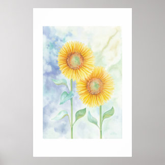 Two Sunflowers Poster