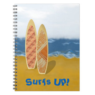 Two Surf Boards on the Beach Notebook