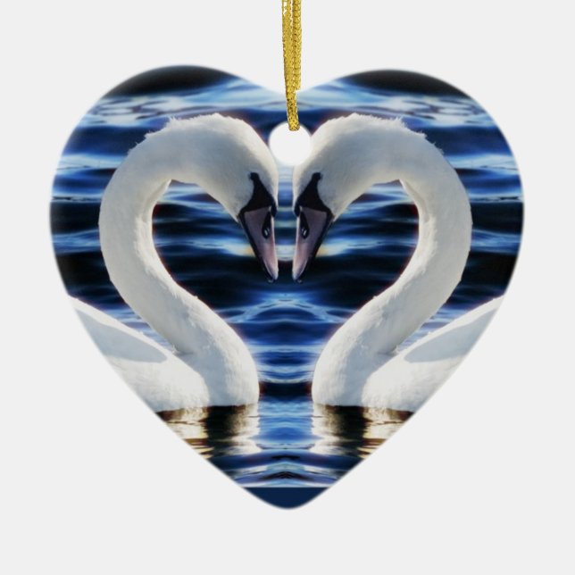 Two swans ceramic ornament (Front)