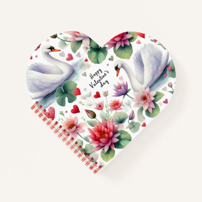 Two swans for valentine's day notebook (Front)