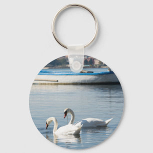 Two swans keychain