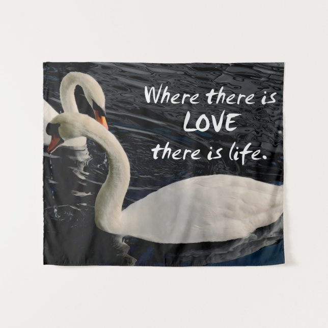 Two Swans on Lake Tapestry (Front (Horizontal))