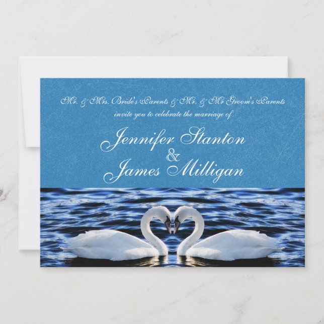 Two swans wedding invitation (Front)