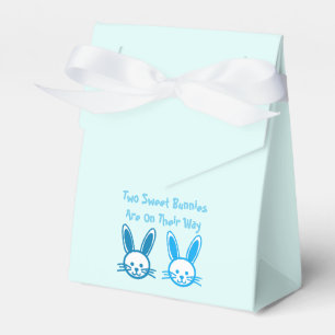 Two Sweet Bunnies Twin Boys Favor Box