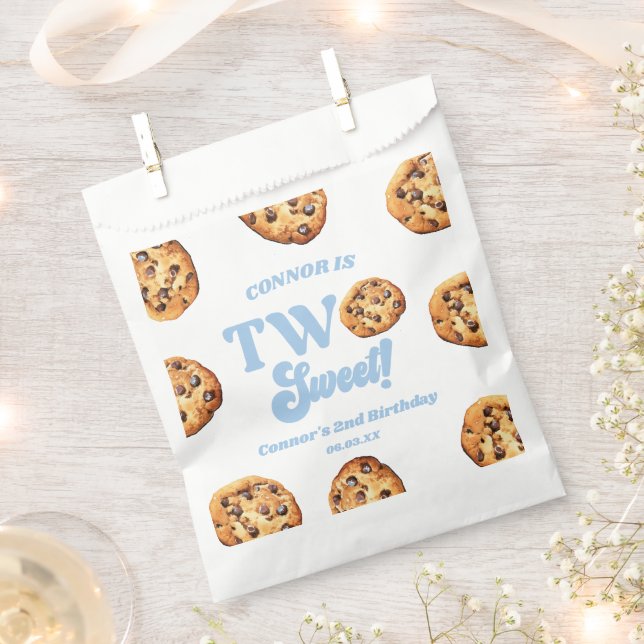 Two Sweet Cookies and Milk 2nd Birthday Party Favour Bag (Clipped)