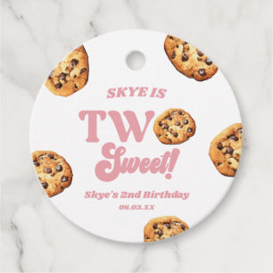 Two Sweet Cookies and Milk 2nd Birthday Party Favour Tags