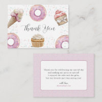 Two Sweet Cupcake & Donuts 2nd Birthday Thank You