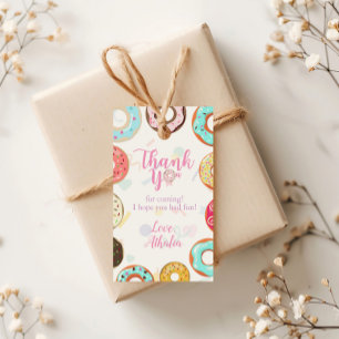 Two Sweet Cute Doughnuts Birthday Gift Tags