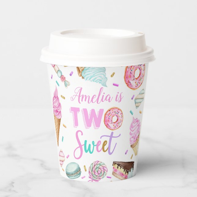 Two Sweet Dessert 2nd Birthday Paper Cups (Front)