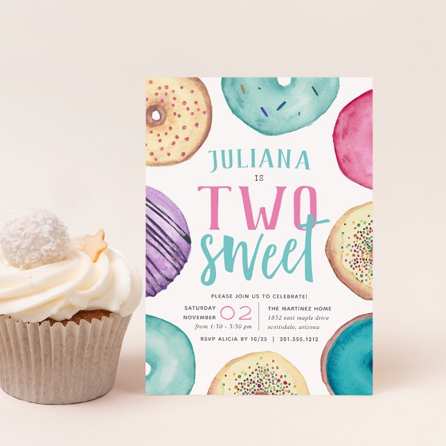 Two Sweet | Donut Birthday Party Invitation (Creator Uploaded)