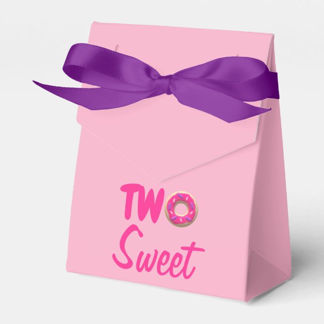Two Sweet Doughnut 2nd Birthday Favor Box (Front Side)