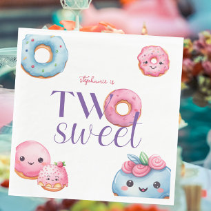 Two Sweet Doughnut Birthday Party Napkin