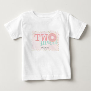 Two Sweet Doughnut Pink Girl 2nd Birthday Baby T-Shirt
