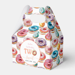 Two Sweet Doughnuts 2nd Birthday party Favor Box