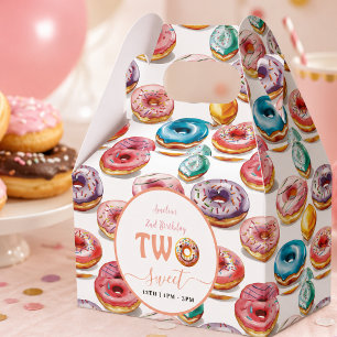 Two Sweet Doughnuts 2nd Birthday party Favor Box
