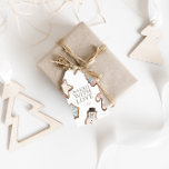 Two Sweet Party Favour Gift Tag<br><div class="desc">Display your gratitude with this gift tag to put on favours featuring watercolor/gouache style Christmas cookies with pink script and vintage style typography. This tag showcases a watercolor Christmas tree, snowman, snowflake, candy cane, and star cookies with pastel blue and pink icing and sprinkles. Customize this tag with the giver's...</div>