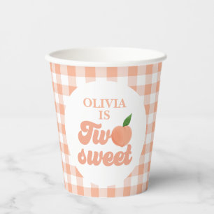 Two Sweet Peach Birthday Paper Cups