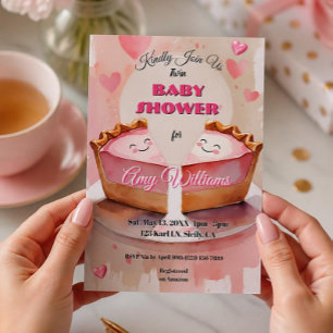 "Two Sweet Peas in a Pie!" – Twin Baby Girl Shower Invitation