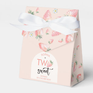 Two sweet strawberry kids birthday favor box
