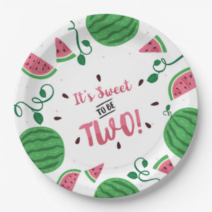 Two Sweet Watermelon Birthday Plate