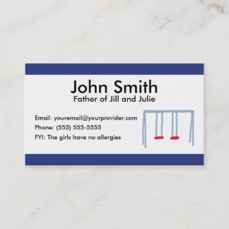 Two Swings Parent Calling Card
