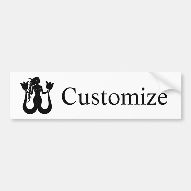  Two-Tail Mermaid Silhouette Thunder_Cove  Bumper Sticker (Front)