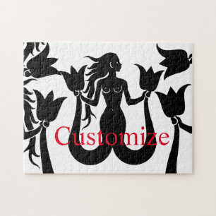 Two-Tail Mermaid Silhouette Thunder_Cove Jigsaw Puzzle