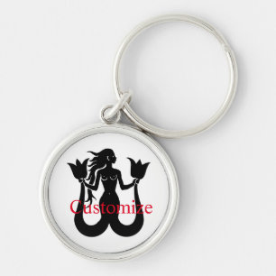  Two-Tail Mermaid Silhouette Thunder_Cove Keychain