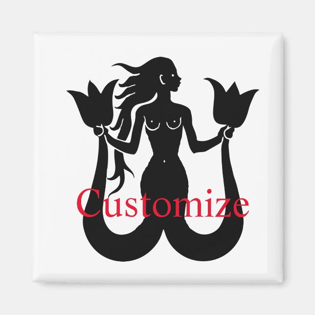  Two-Tail Mermaid Silhouette Thunder_Cove Magnet (Front)