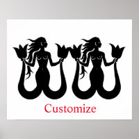 Two-Tail Mermaid Silhouette Thunder_Cove