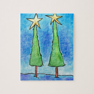 Two Tall Christmas Trees Jigsaw Puzzle