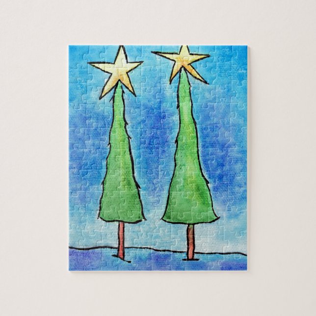Two Tall Christmas Trees Jigsaw Puzzle (Vertical)