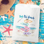 Two The Beach Kids 2nd Birthday Party Favour Bag<br><div class="desc">Fun, summery kid's 2nd birthday party favour bags feature a tropical beach directional sign with turquoise ocean waves, sea birds, starfish sea shells and "Take me TWO the beach" typography in aqua and nautical navy blue. You can personalize the text with your little one's name, date, and a couple of...</div>