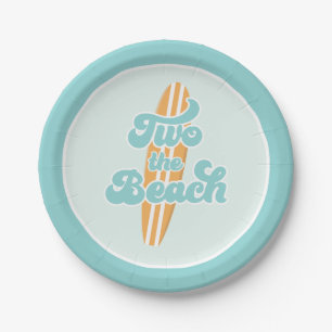 Two the Beach Surf Beach 2nd Birthday Paper Plates