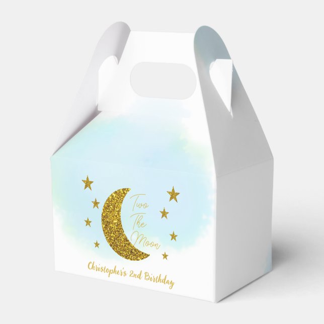 Two The Moon 2nd Birthday Favour Boxes (Front Side)