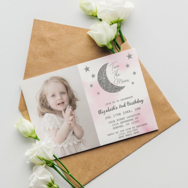Two The Moon 2nd Birthday Invitation (Creator Uploaded)