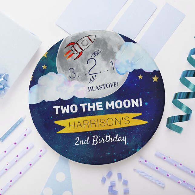 Two The Moon 2nd Birthday Paper Plate (Creator Uploaded)