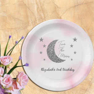 Two The Moon 2nd Birthday Paper Plates