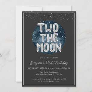 Two the Moon   2nd Birthday Party Invitation
