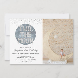 Two the Moon 2nd Birthday Party Invitation