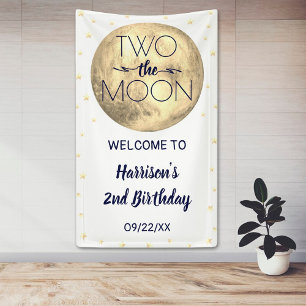 Two The Moon 2nd Birthday Party Welcome Banner