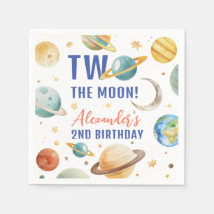 Two The Moon 2nd Birthday Space Galaxy Party Napkin