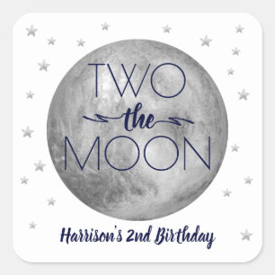 Two The Moon 2nd Birthday Square Sticker