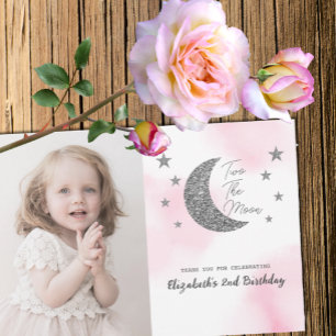 Two The Moon 2nd Birthday Thank You Card