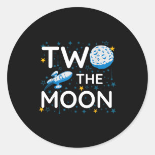 Two The Moon 2nd Planets Lover Birthday Space Rock Classic Round Sticker