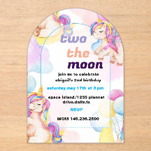 Two the Moon Birthday Invite