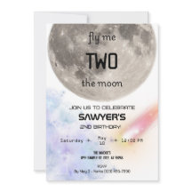 Two The Moon Birthday Party Invitation